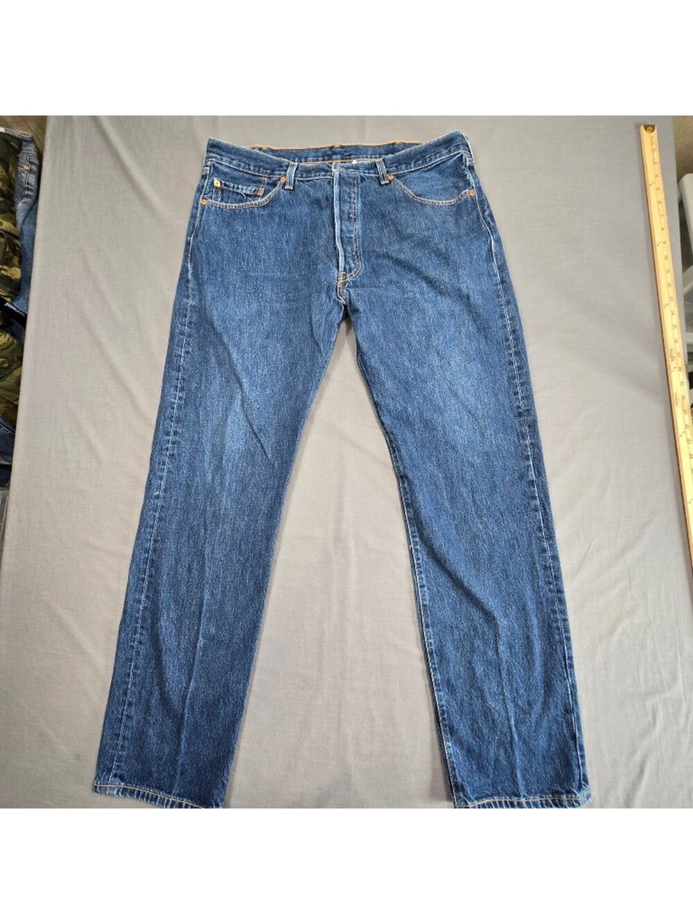 Vintage Levis 501 Mens Jeans W38 L34 Denim Blue Straight Fit Button Fly